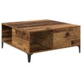 vidaXL Konferenčný stolík Staré drevo 80 x 80 x 36,5 cm
