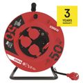 Predlžovací kábel EMOS P084501 PROFI na bubne 50m / 4 zásuvky / čierny / guma / 230 V / 1,5 mm2