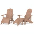 vidaXL Záhradné stoličky s podnožkami Adirondack 2 ks HDPE hnedé