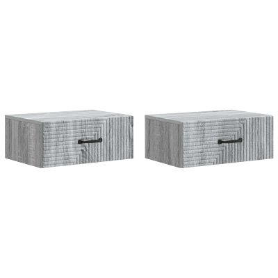 vidaXL Nástenná nočná skrinka 2 pcs Sivá sonoma 49 x 34,5 x 20 cm