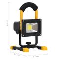 vidaXL Nabíjateľný LED reflektor s rukoväťou 20 W studené biele svetlo