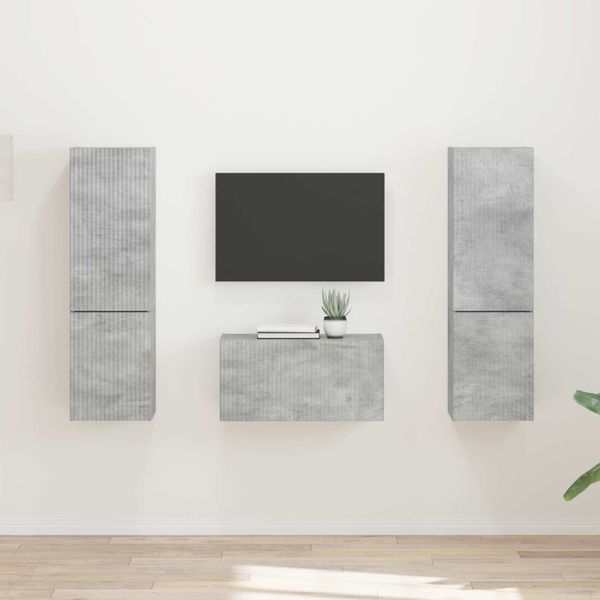vidaXL Zostava TV skriniek 5 pcs Betónová šedá Kompozitné drevo