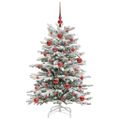 vidaXL Umelý Sklápací Vianočný Stromček Biela 120 cm PE a PVC