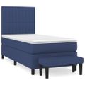 vidaXL Boxspring posteľ s matracom modrá 100x200 cm látka