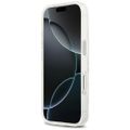 Obal Karl Lagerfeld Magsafe IML trblietavý obal s kovovým rámom fotoaparátu a tlačidlami, hlavy Karla a Choupette s opakovaným logom KL pre iPhone 17 Pro sivý