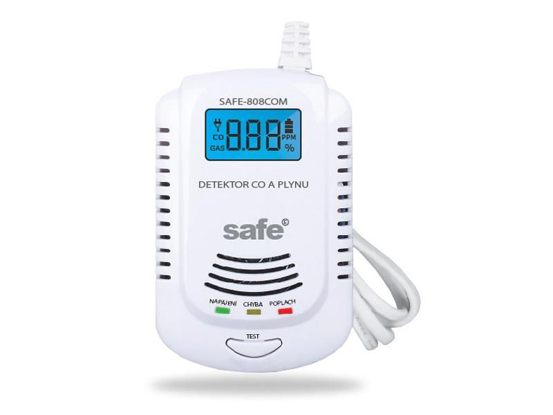 Detektor plynu SAFE 808COM oxid uhoľnatý