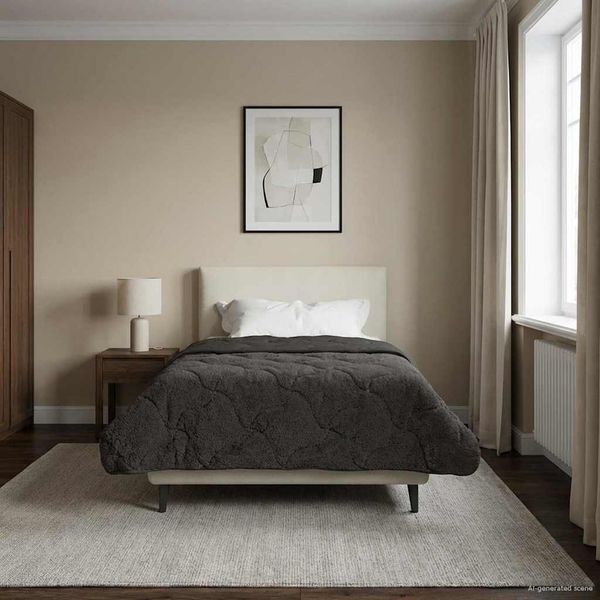 vidaXL Zimný prehoz Antracit 140 x 220 cm Mikrofáza a Teddy fleece