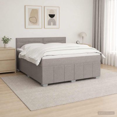 vidaXL Posteľ boxspring s matracom Sivohnedá 140 x 190 cm Látka