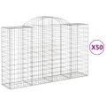 vidaXL Oblúkové gabionové koše 50 ks 200x50x120/140 cm pozink. železo