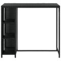 vidaXL Barový stolík s úložným regálom čierny 120x60x110 cm polyratan
