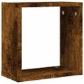 vidaXL Nástenné poličky Cube 2 ks Dub dymový 30x15x30 cm