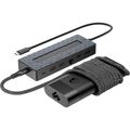 HP Univ. USB-C Hub and Laptop Charger Combo-EURO USB-C hub, 7 portu, HDMI 2.0, DisplayPort 1.2, dual 4K, Ethernet RJ-45, napájení 65W, AC adaptér 100W, cerný
