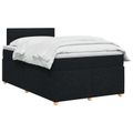 vidaXL Posteľ boxspring s matracom Čierna 120 x 190 cm Látka