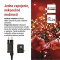 LED vianočná reťaz, 12 m, vonkajšia aj vnútorná, multicolor, programy, časovač