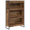 vidaXL Knižnica 80 x 30 x 121 cm Kompozitné drevo Staré drevo