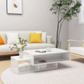 vidaXL Konferenčný stolík lesklý biely 105x55x32 cm kompozitné drevo