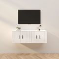 vidaXL Nástenné TV skrinky 2 ks lesklé biele 57x34,5x40 cm