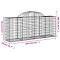 vidaXL Oblúkové gabionové koše 15 ks 200x50x80/100 cm pozink. železo