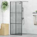 vidaXL Stena walk-in sprchy Čierna 80 x 195 cm tvrdené sklo