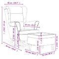 vidaXL Hojdacie kreslo s krídlovým operadlom zamat a masívne drevo