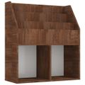 vidaXL Detský stojan na časopisy hnedý dub 71x30x78,5cm spracov. drevo