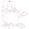 vidaXL Sada toaletného stolíka FAUSKE 4 ks Biela 100 x 50 x 143 cm