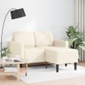 VidaXL 2-miestna pohovka s leňoškou Krémová v tvare L 125 cm Ľan