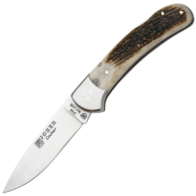 JOKER NC47 COCKER vreckový outdoorový nôž 9 cm, Satin, jelení paroh