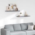 vidaXL Plávajúce nástenné police 2 ks, sivé 90x23,5x3,8 cm, MDF