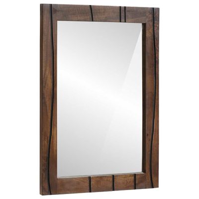vidaXL Kúpeľňové zrkadlo Obdĺžnikový Nástenný Orech 50 x 2,5 x 70 cm