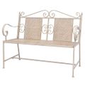 vidaXL Záhradná lavička 115 cm, oceľ, vintage biela