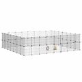 vidaXL 60-panelová klietka pre domáce zvieratá čierna 280x245x70 cm oceľ