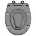 vidaXL WC sedadlo Sivá 47 x 37 x 4 cm Duroplast