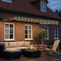 vidaXL Ručný rám markízy s LED Zelená, Žltá, Antracitová 3,5 x 2,5 m