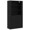 vidaXL Highboard Čierny dub 80 x 33 x 150 cm Kompozitné drevo