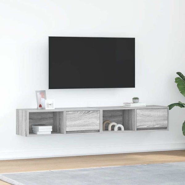 vidaXL TV stolíky 2 ks sivý dub sonoma 80x31x25,5 cm spracované drevo