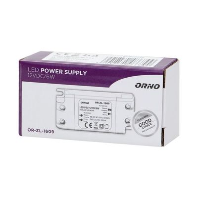 Zdroj pre LED 12VDC 6W IP20 ORNO OR-ZL-1609 Zdroj pro LED 12VDC 6W IP20 ORNO OR-ZL-1609