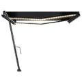 vidaXL Ručne zaťahovacia markíza s LED 450x300 cm antracitová