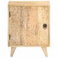 vidaXL Vyrezávaný nočný stolík 40x30x50 cm masívne mangovníkové drevo