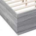 vidaXL Posteľný rám s LED svetlami sivý sonoma 135x190cm kompoz. drevo