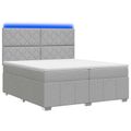 vidaXL LED boxspring posteľ s matracom Svetlosivá 200 x 200 cm Látka