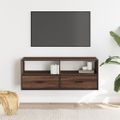 vidaXL TV skrinka hnedý dub 100x31x39,5 cm kompozitné drevo a kov