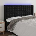 vidaXL Čelo postele s LED čierne 147x16x118/128 cm umelá koža
