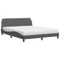vidaXL Posteľ s matracom Dover sivá 160x200 cm umelá koža