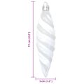 vidaXL Vianočná špirálová guľa 40 ks Biela 3 x 11 cm Plast