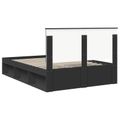 vidaXL Rám postele Čierna 135 x 190 cm Masívne borovicové drevo