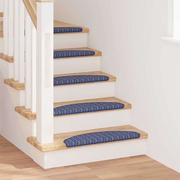 vidaXL Samolepiace schodové rohože 15 pcs Modrá 65 x 21 x 4 cm