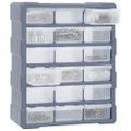 vidaXL Organizér s 18 strednými zásuvkami 38x16x47 cm