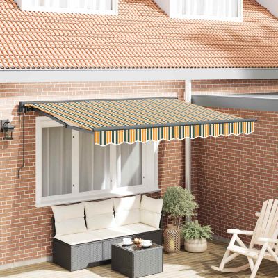 vidaXL Sklopná markíza Zelená 350 x 200 cm látka