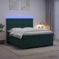 vidaXL Posteľ boxspring s matracom Tmavozelená 200 x 200 cm Zamat
